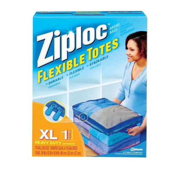 Ziploc Flexible 10.9 in. H X 16 in. W X 13 in. D Storage Tote